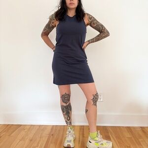 Richer poorer navy tank dress